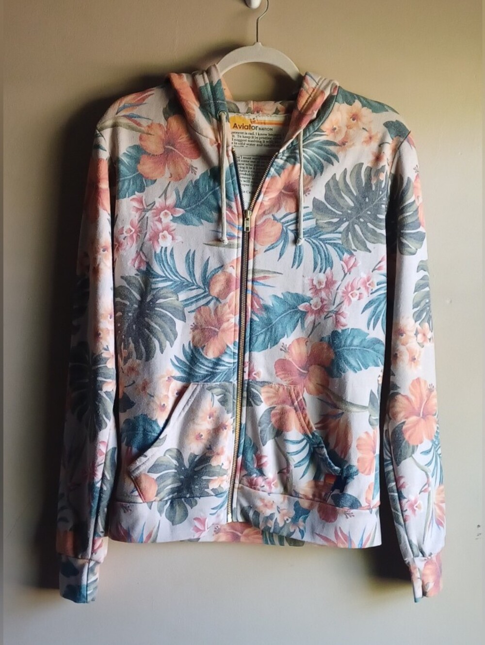 AVIATOR NATION Tropical Floral Hoodie S